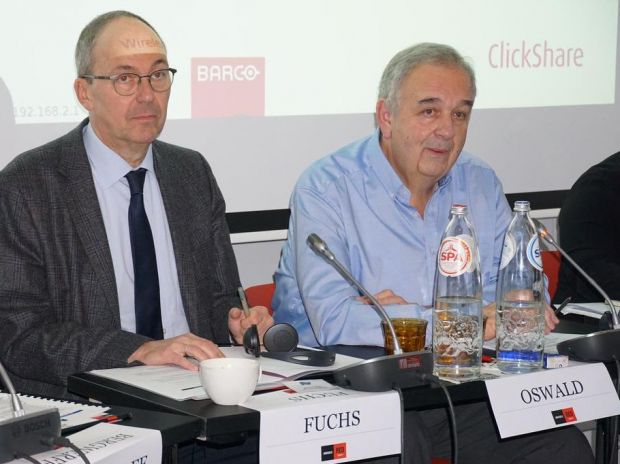 Secretary General Martin Fuchs (left) and outgoing President Jean-Marie Oswald of the International Butchers' Confederation (IBC).
Secretary General Martin Fuchs (left) and outgoing President Jean-Marie Oswald of the International Butchers' Confederation (IBC).