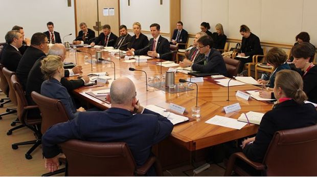 The Australian red meat industry, under the leadership of the EU / UK Red Meat Market Access Taskforce (Taskforce), meeting with the Minister for Trade, Tourism and Investment, Senator Simon Birmingham, and Minister for Agriculture, Senator Bridget McKenzie, in Canberra yesterday to discuss ambitions for trade reform in both the European Union (EU) and the United Kingdom (UK). The Australian red meat industry, under the leadership of the EU / UK Red Meat Market Access Taskforce (Taskforce), meeting with the Minister for Trade, Tourism and Investment, Senator Simon Birmingham, and Minister for Agriculture, Senator Bridget McKenzie, in Canberra yesterday to discuss ambitions for trade reform in both the European Union (EU) and the United Kingdom (UK).