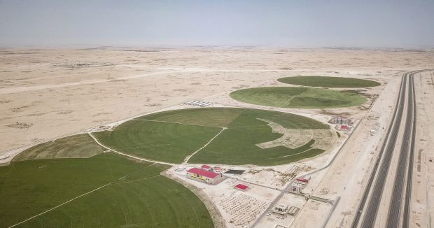 Treated water is reused for irrigation purposes in the desert.
Treated water is reused for irrigation purposes in the desert.